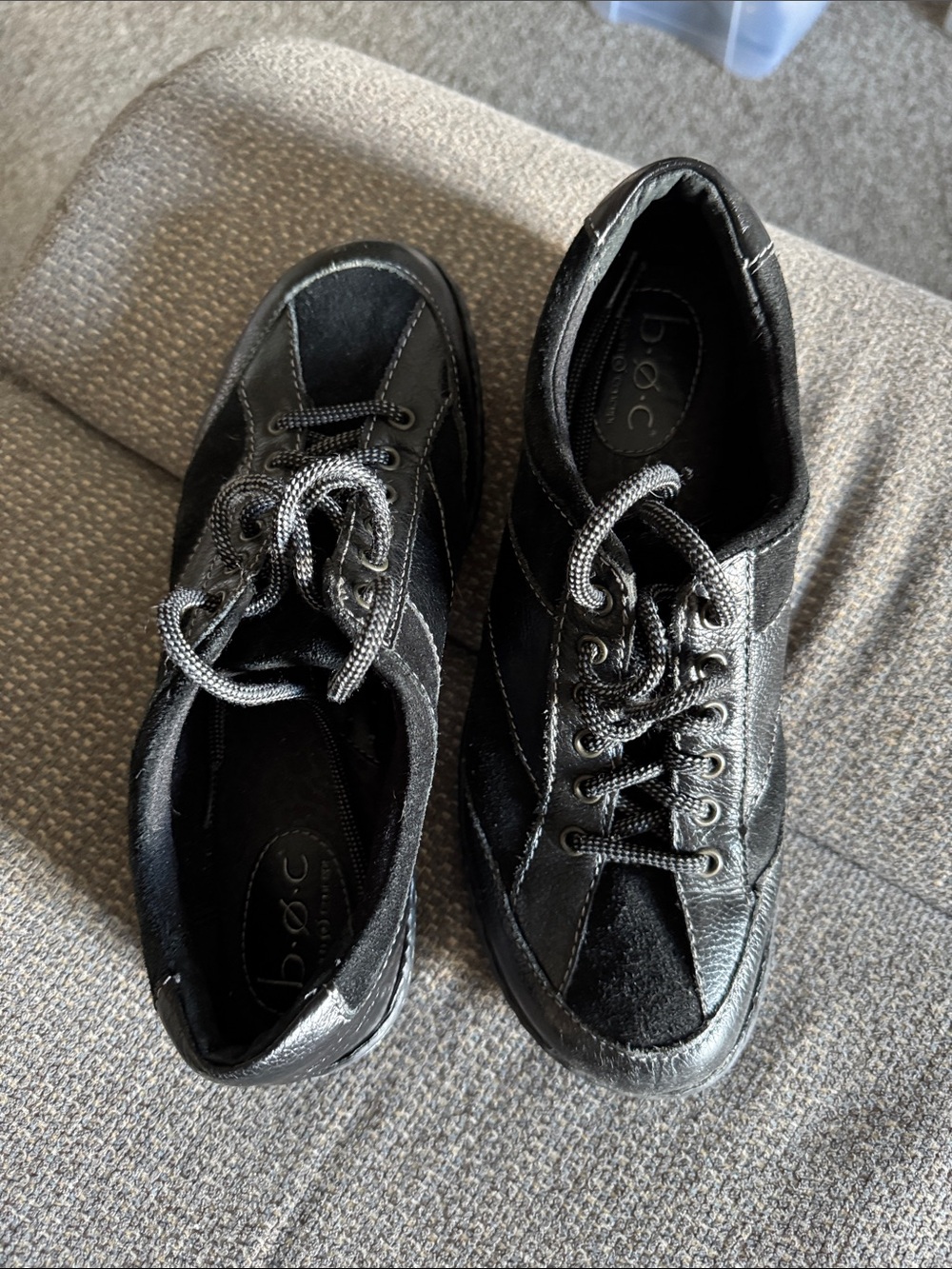 b.o.c. Black Mixed-Material Lace-Up Sneakers
